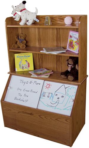 bookshelf with toy bin